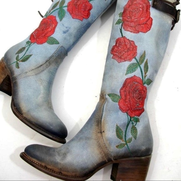 Freebird by Steven Shoes - ⚡️LAST 1⚡️NIB Freebird Cyrus Floral Denim Boots!!!